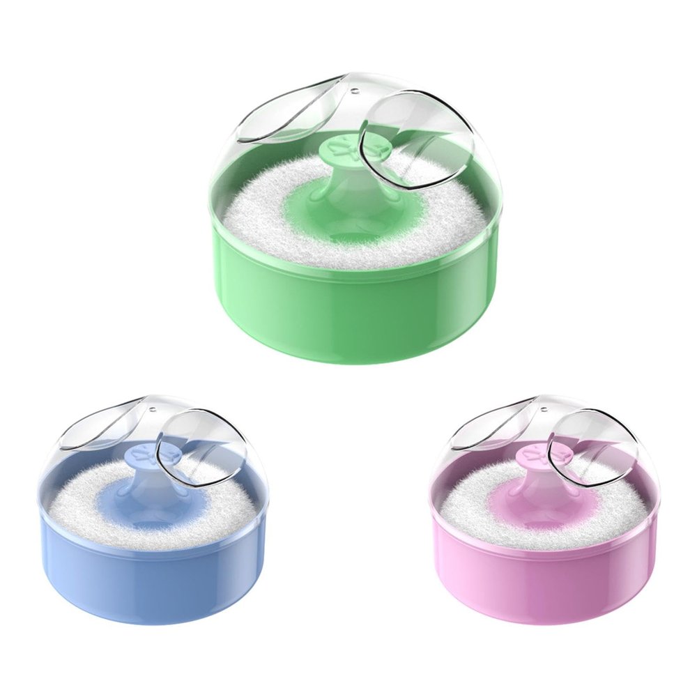 Body Powder Puff and Container - Powder Puff with Case, Soft Powder Puff for Body Powder | Portable Clear Travel Powder Puff Case, Long-Lasting Empty Powder Dispenser for Bath Powder Baby Powder