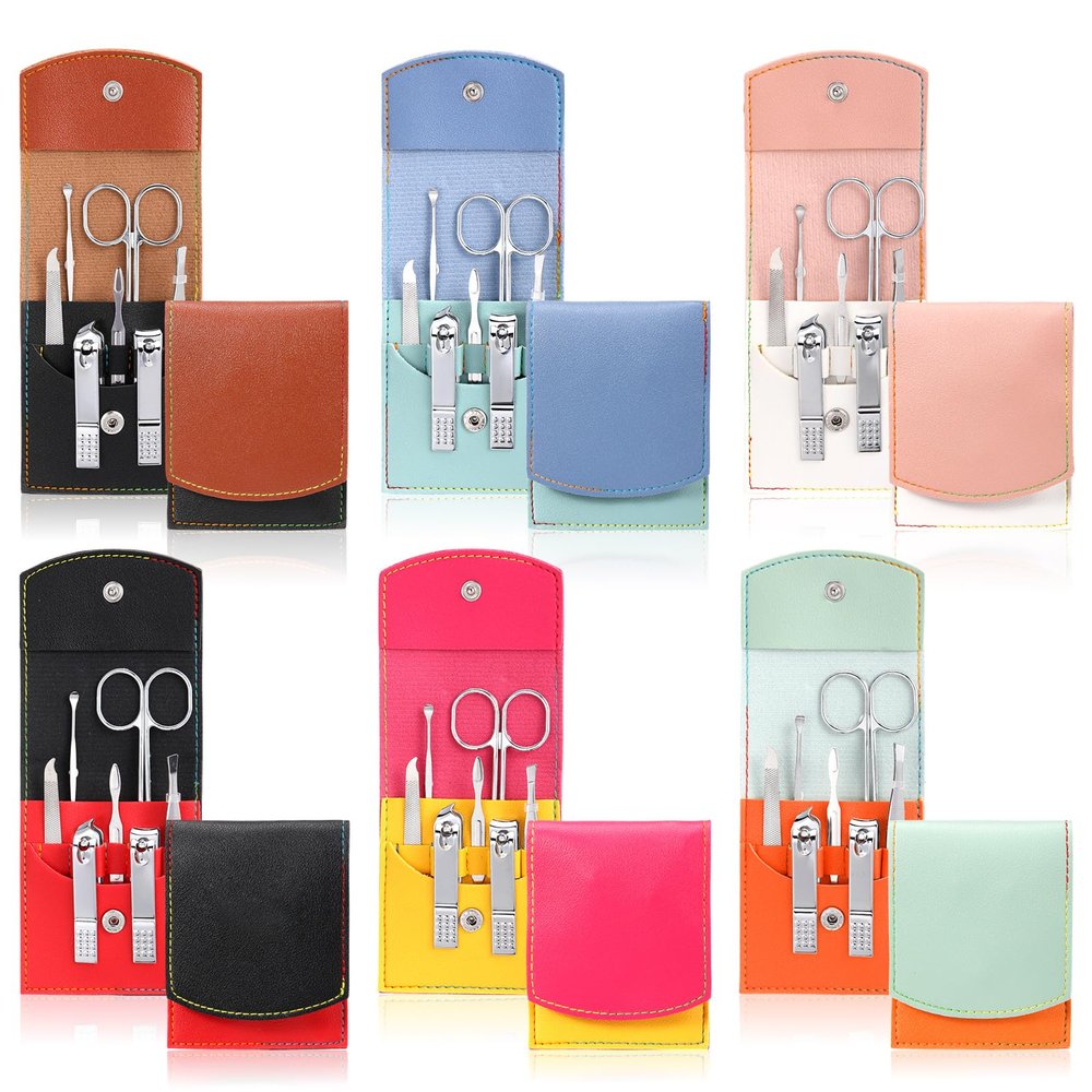 30 Set Manicure Kit Bulk Nail Clippers 7 in 1 Mini Nail Clippers Stainless Steel Professional Care Pedicure with Travel Bag Grooming Kit for Christmas Women Men Home(Vivid Color,Cute)