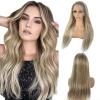 13x4 Blonde Lace Front Wigs Human Hair, Highlighted Ash Brown Mix Platinum Blonde #60 HD Balayage Lace Frontal Wigs Full Ends Colored Glueless Pre Plucked Lace Front Wigs Human Hair for Women 20 view 1