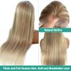13x4 Blonde Lace Front Wigs Human Hair, Highlighted Ash Brown Mix Platinum Blonde #60 HD Balayage Lace Frontal Wigs Full Ends Colored Glueless Pre Plucked Lace Front Wigs Human Hair for Women 20 view 3