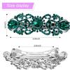 Austrian Crystal Bridal Hair Barrettes, Rhinestones Vintage Hair Clips, Sparkly Glitter Crystal Hairgrip Wedding Hair Headwear Accessories for Women Girls view 4