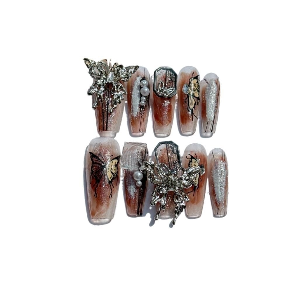 Nail Art Detachable Butterfly Wearable Nail Create Stunning Nail Designs(M)