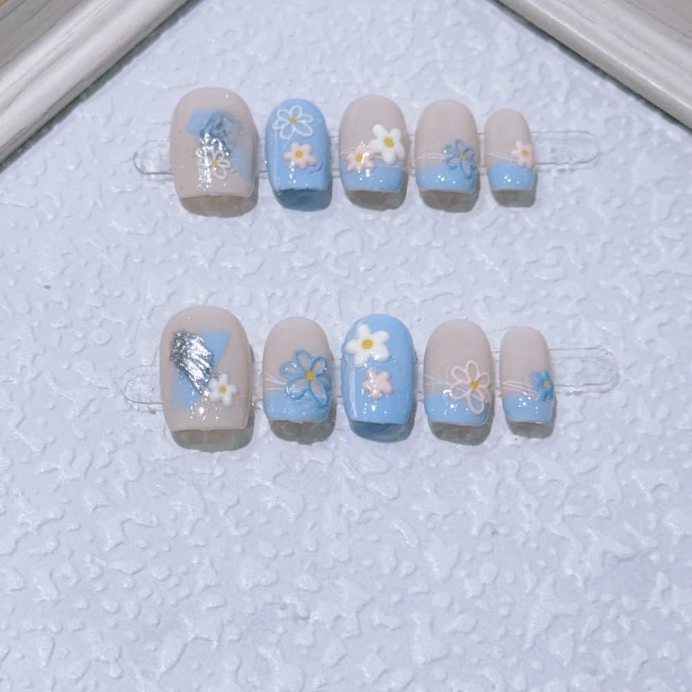 Handmade Heart-Shaped Detachable Nail Art Patch - Fake Nail for Nail Art(XS)
