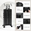 JINGUAN Profesional Rolling Makeup Train Case with Lid, 5 in 1 Cosmetology Case on Wheels, Large Cosmetic Trolley Organizer Travel for Hairstylist Artist Nail Beauty Salon Barber, Black view 4