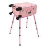 Aluminum Trolley Makeup Train Case with 8 LED Lights, Professional Rolling Lighted Cosmetic Organizer Box with Mirror & Stands & Wheels, Makeup Vanity Station for Travel view 4