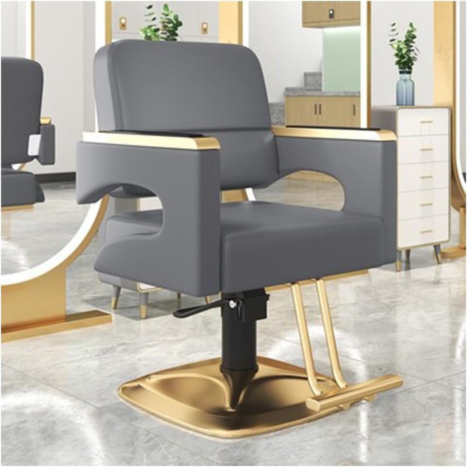 ELEFOCUS Hydraulic Barber Chair 360 Swivel Hair Stylist Chair, Thick Seat with Foot Rest Comfortable Salon and Beauty Equipment(Color:Dark Gray)