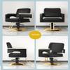 ELEFOCUS Hydraulic Barber Chair 360 Swivel Hair Stylist Chair, Thick Seat with Foot Rest Comfortable Salon and Beauty Equipment(Color:Dark Gray) view 4