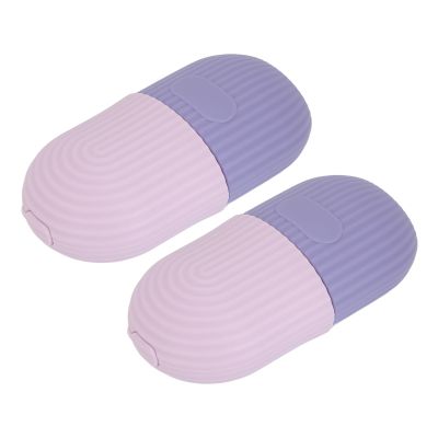 2pcs Ice Face Roller Reducing Puffiness Silicone Facial Eye Cold Roller Massage Tool for Home (violet)