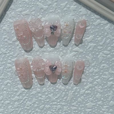 Fake Nail Art Patch Butterfly Knot Fairy Nail Art Can Disassemble Fake Nails(XS)
