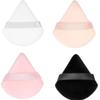 4 facial soft triangle puffs, wet and dry makeup tools, used for powder, mineral powder, body powder, foundation make-up, washable powder puffs (Colour mixture) view 1