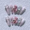 Hand Worn Nail Pink Chinese Loong Nude Removable Reusable False Nail Enhancement Patch(XS) view 1