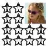 12PCS Metal Star Snap Hair Clips, 1.6 Inches Star Hair Clips for Kids Girls and Women, Silver/Gold/Black Star Snap Hair Barrettes, Non-Slip 2000s Y2K Star Cute Snap Hair Accessories(Black) view 1