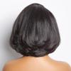 Natural Black Layered Cut Glueless 13x6 Lace Bob Short Wave Wig HD Transparent Lace Front Human Hair Pre Plucked Brazilian Virgin Hair with Baby Hair Glueless Wig Bleached Knots 150% Density 10Inch view 2