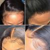 Natural Black Layered Cut Glueless 13x6 Lace Bob Short Wave Wig HD Transparent Lace Front Human Hair Pre Plucked Brazilian Virgin Hair with Baby Hair Glueless Wig Bleached Knots 150% Density 10Inch view 3
