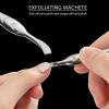 2 In 1 Cuticle Pusher With Fork Cuticle Remover Tool Nails Care Tool Stainless Steel Cuticle Cutter For Manicures Pedicu view 4