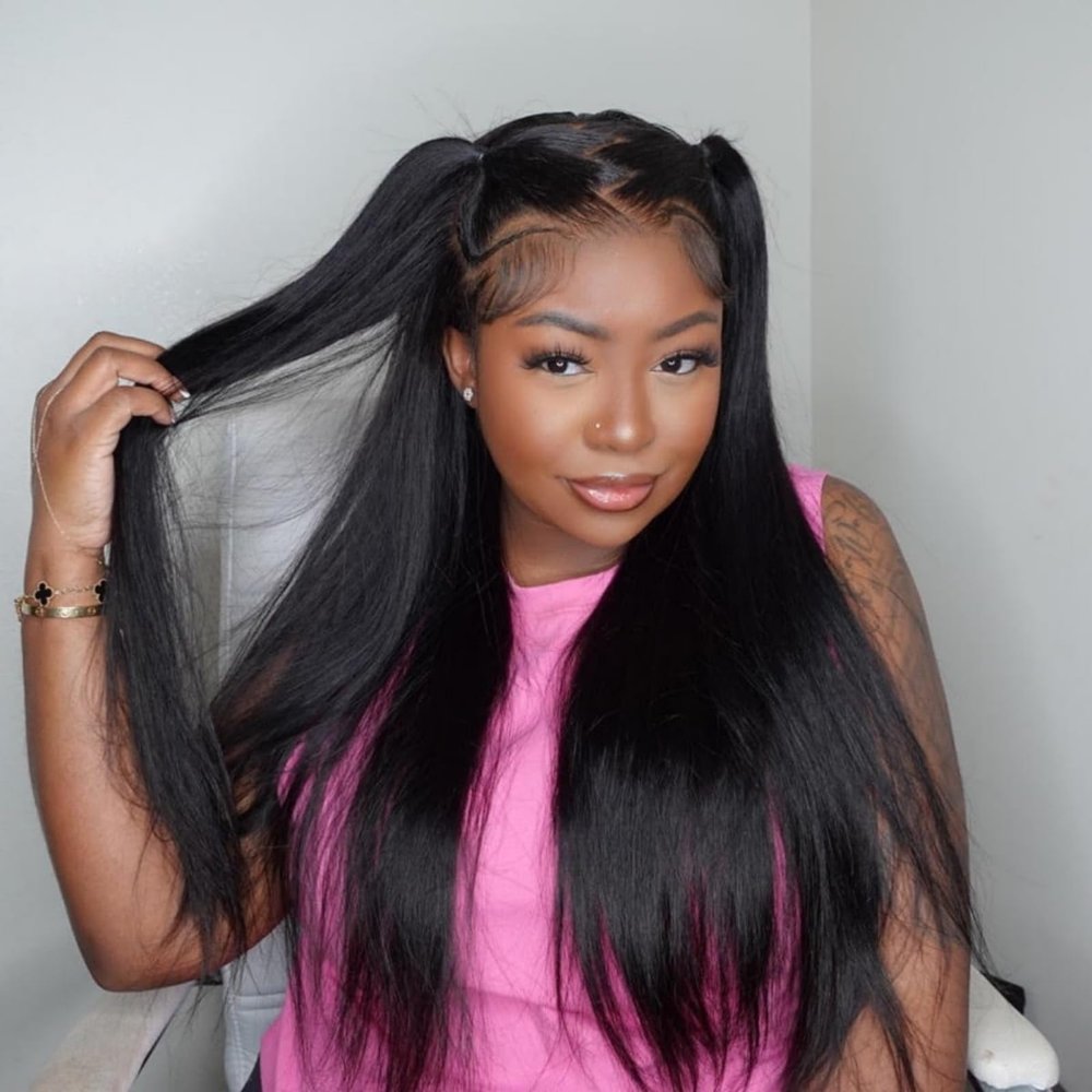 Asteria Hair Pre Styled Straight Wigs Human Hair 13x4 Glueless Ready To Wear Lace Frontal Wigs Human Hair Pre Plucked Pre Cut Pre Everything Wig For Women 26 Inch