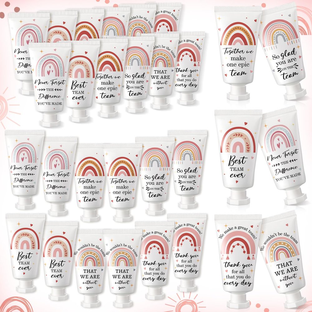 Sacubee 24 Pack Christmas Employee Appreciation Team Gifts Bulk Travel Size Hand Cream Inspirational Thank You Gifts Small Hand Lotions for Christmas Stocking Stuffer Employees Coworkers Staff Women