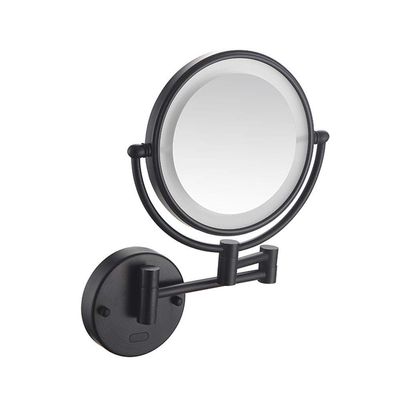KNKQZXVDF Wall Mounted Makeup Mirror Two-Sided Swivel Wall Mount Mirror Two-Sided Extendable 360 Degree Swivel Extendable Arm(Matte Black,10x)