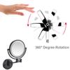 KNKQZXVDF Wall Mounted Makeup Mirror Two-Sided Swivel Wall Mount Mirror Two-Sided Extendable 360 Degree Swivel Extendable Arm(Matte Black,10x) view 2