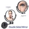 KNKQZXVDF Wall Mounted Makeup Mirror Two-Sided Swivel Wall Mount Mirror Two-Sided Extendable 360 Degree Swivel Extendable Arm(Matte Black,10x) view 3
