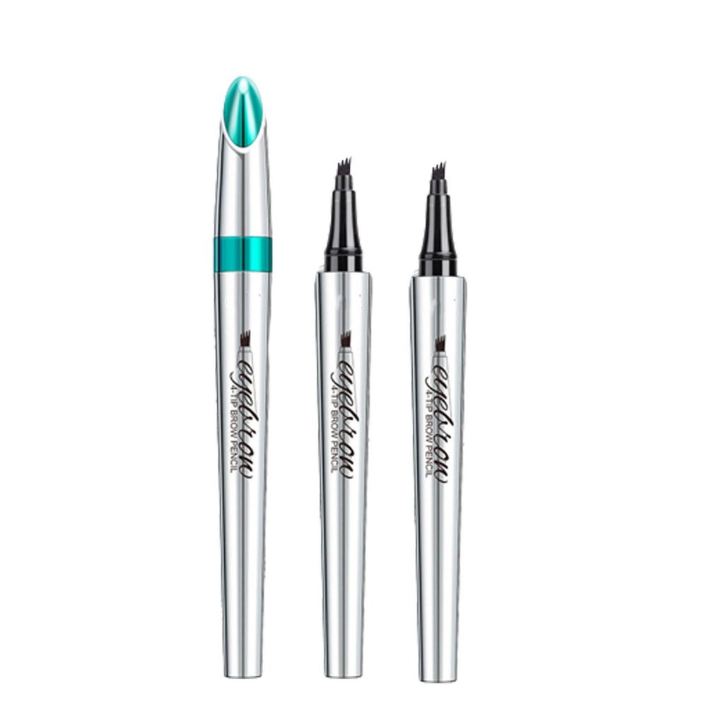 Eyebrow Pencil, 3D Waterproof Microblading Eyebrow Pen 4 Fork Tip Tattoo Pencil, 4 Prong Eyebrow Pencil, Micro-Fork Tip Pencil Waterproof (02+03)
