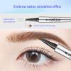 Eyebrow Pencil, 3D Waterproof Microblading Eyebrow Pen 4 Fork Tip Tattoo Pencil, 4 Prong Eyebrow Pencil, Micro-Fork Tip Pencil Waterproof (02+03) view 3
