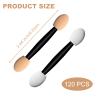 Dual Sides Disposable Eyeshadow Applicators,120Pcs Sticks With Sponge Tip, 6.2cm/2.4 Inch Brush for Eye Makeup - Women and Girls view 2