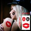 Kiss Lips Temporary Tattoos, 10-Pack Red and Black Love Lips Fake Tattoos for Women, Tattoo Stickers Perfect for Halloween, Mothers Day, and Cosplay for Adults and Kids view 3