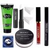MEICOLY Green Face Paint Kit for Halloween Wicked Witch Elphaba Frankenstein Costume,Halloween Green Makeup Frankenstein,White Face Paint Stick,Setting Powder,Red Lipsticks,False Eyelash view 1