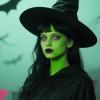 MEICOLY Green Face Paint Kit for Halloween Wicked Witch Elphaba Frankenstein Costume,Halloween Green Makeup Frankenstein,White Face Paint Stick,Setting Powder,Red Lipsticks,False Eyelash view 3