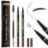Soleira Waterproof Eyebrow Pencil with 4 Tip Microblading Pen and Dual-ended Brush, for Natural-Looking Brows, Long-Lasting, Black Brown view 1