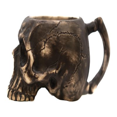 Burn The Ships Ceramic Skull Shave Bowl | Handmade Lather Mug for Men | Hot Foam Brush Dish | Vintage Razor Soap Holder | Beard Grooming Accessory | Luxury Gift for Him