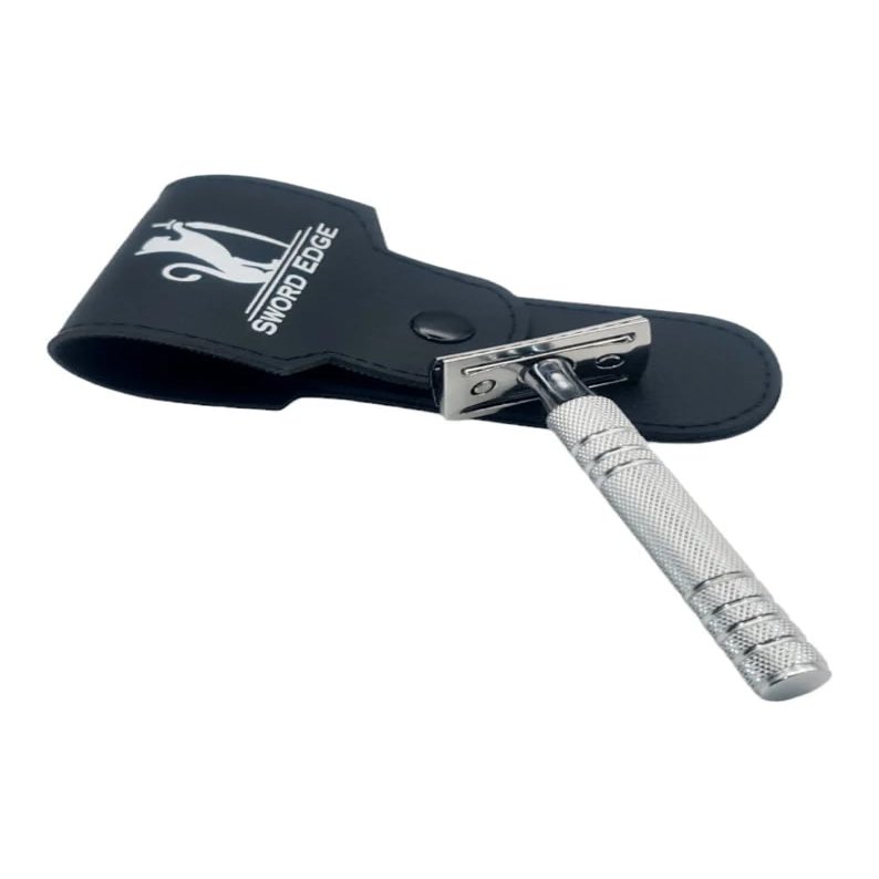 Ultimate Shaving Nirvana with Sword Edge DE Safety razor "Revon7"(Also available with 2 in 1 OC+CC head) (Pouch With 2 in 1 Head)