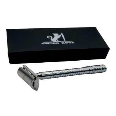 Experience the perfect gateway to pure shaving with Sword Edge DE safety razor "Groove" (Also available with 2 in 1 OC+CC head) (Box, With Satandard Head)