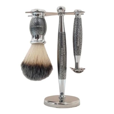 Elevate your grooming routine to new heights with Sword Edge Shaving set "Silvrdale" (Also available with 2 in 1 OC+CC head) (With Standard Head)