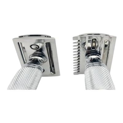 Conquer Shaving Mountains with the Sword Edge DE safety razor - "Breeze" (Also available with 2 in 1 OC+CC head base plate) (With Pouch, With 2 in 1 head)