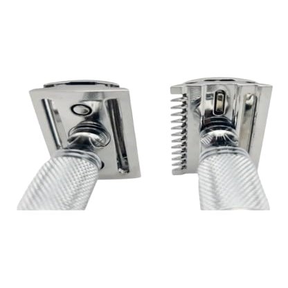 Conquer Shaving Mountains with the Sword Edge DE safety razor - "Breeze" (Also available with 2 in 1 OC+CC head base plate) (With Pouch, With 2 in 1 head)