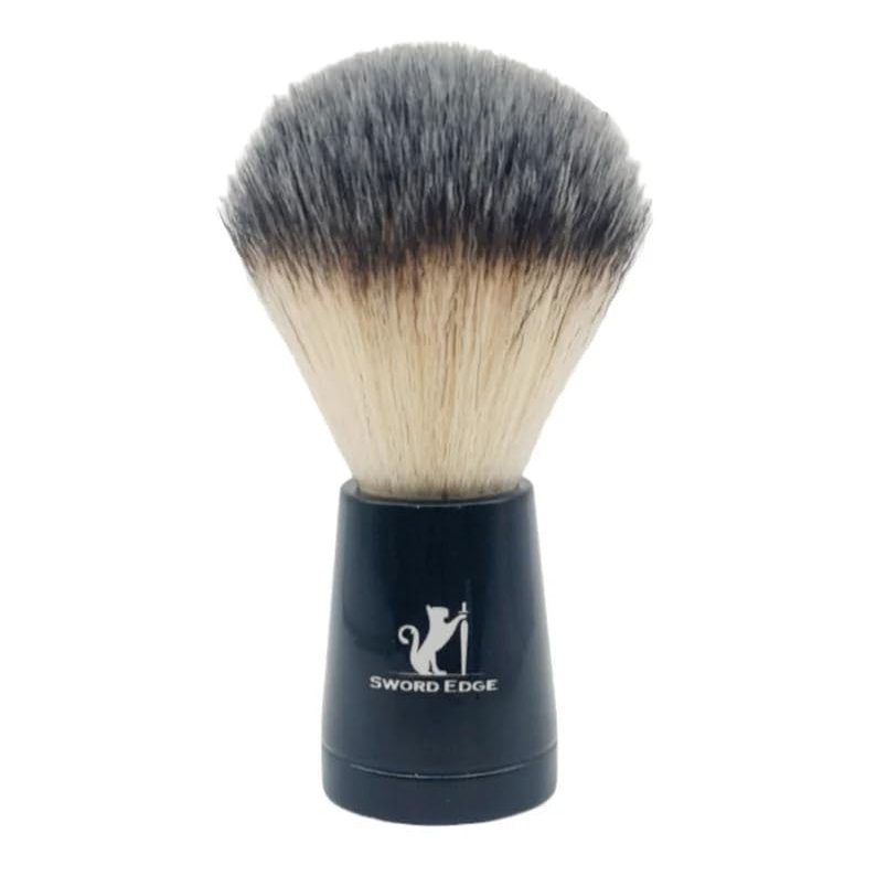 Eco-Friendly Shaving at Its Finest - Long-Lasting Sword Edge Vegan Shaving Brush for the Modern Gentleman (Black)