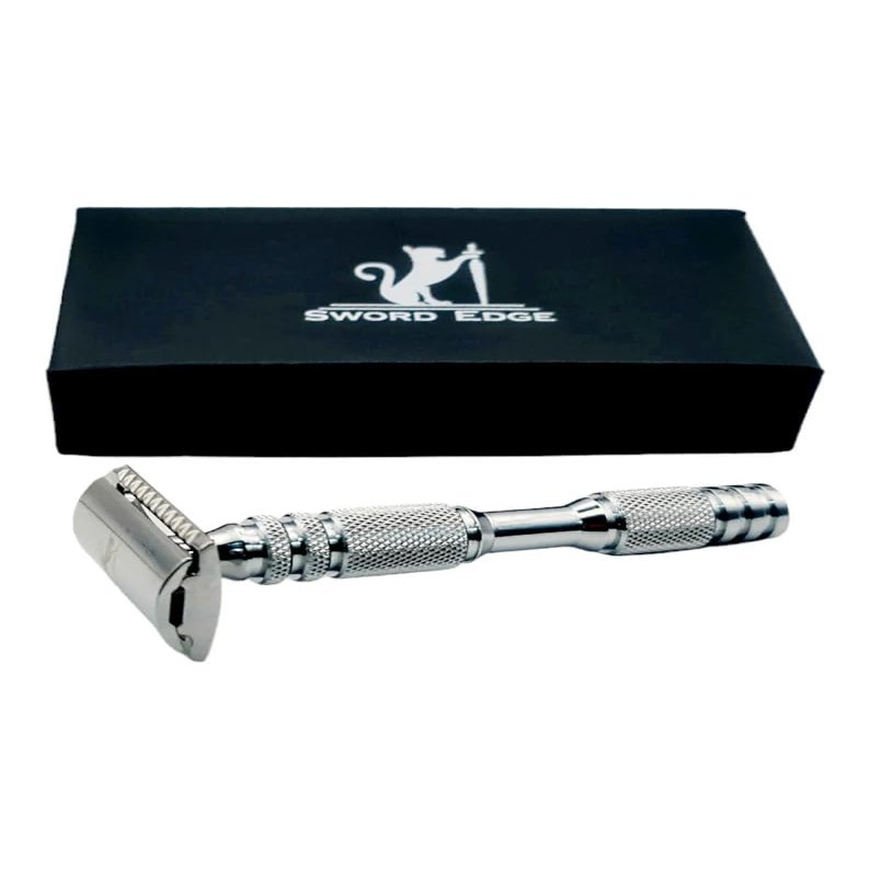 Conquer Shaving Mountains with the Sword Edge DE safety razor - "Breeze" (Also available with 2 in 1 OC+CC head base plate) (With Box, With 2 in 1 head)