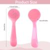 2Pack Silicone Face Brush Manual Face Scrub Brush Soft Facial Brushes Waterproof Exfoliating Face Brush Skin Friendly Face Cleaner Brush for Women and Men Blackheads Makeup Residues Removal(Pink) view 2