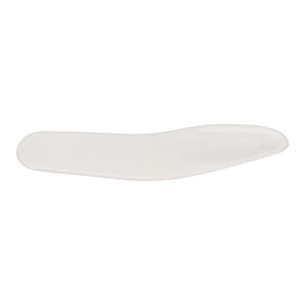 50pcs Mini Cosmetic Cream Spatula Curved Reusable Eye Cream Applicator Curved Cosmetic Scoop for Nail Glue White