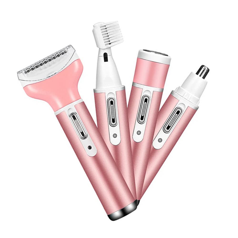 Electric Shaver Women, 4 in 1 Women's Shaver Face, Nose, Eyebrows and Body, Electric Bikini Trimmer (Figure)