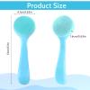 2Pack Silicone Face Brush Manual Face Scrub Brush Soft Facial Brushes Waterproof Exfoliating Face Brush Skin Friendly Face Cleaner Brush for Women and Men Blackheads Makeup Residues Removal(Blue) view 2