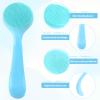 2Pack Silicone Face Brush Manual Face Scrub Brush Soft Facial Brushes Waterproof Exfoliating Face Brush Skin Friendly Face Cleaner Brush for Women and Men Blackheads Makeup Residues Removal(Blue) view 3