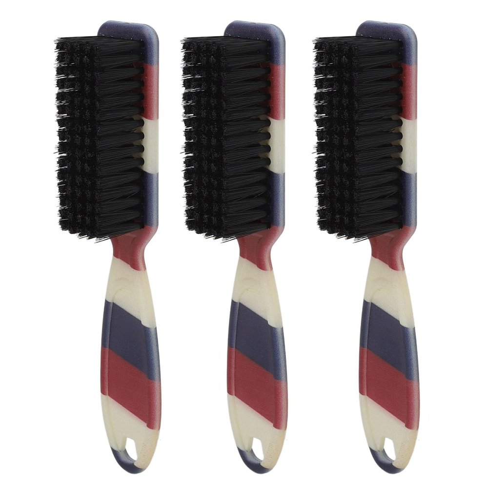 3pcs Soft Beard Fade Brush, Nylon Cleaning Brush Soft Beard Brush with Ergonomic Handle, Beard Styling Brush Neck Duster for Men Trimmer Cleaning Clipper
