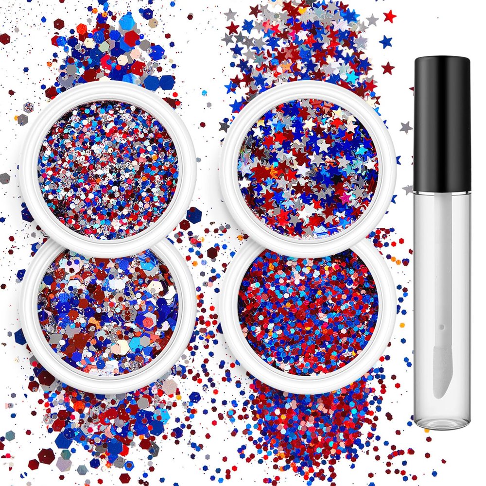 4 Box Fantasy Sequined Irregular Face Body Set Cosmetic Body Accessories For Festival Makeup Eyes