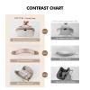 Prite Makeup Bag for Women Travel Waterproof Vegan Leather Cosmetic Bag Open Flat Toiletry Bag With Clear Divider and Handle (Large Beige) view 4