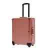 Aluminum Rolling Makeup Train Case with 8 LED Light Mirror Portable Lighted Makeup Vanity Station with Wheels and Stands, Lockable Professional Cosmetic Trolley for Travel (Rose Gold) view 3
