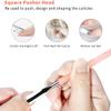 HaimiLiya Cuticle Pusher Gel Nail Remover Tool Dual-end Dead Skin Nail Pusher Nail Dirt Cleaner Tool Gel Polish Remover Tool, 420 Stainless Steel, No.01-2.0, Pink view 3