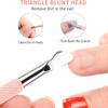 HaimiLiya Cuticle Pusher Gel Nail Remover Tool Dual-end Dead Skin Nail Pusher Nail Dirt Cleaner Tool Gel Polish Remover Tool, 420 Stainless Steel, No.01-2.0, Pink view 4